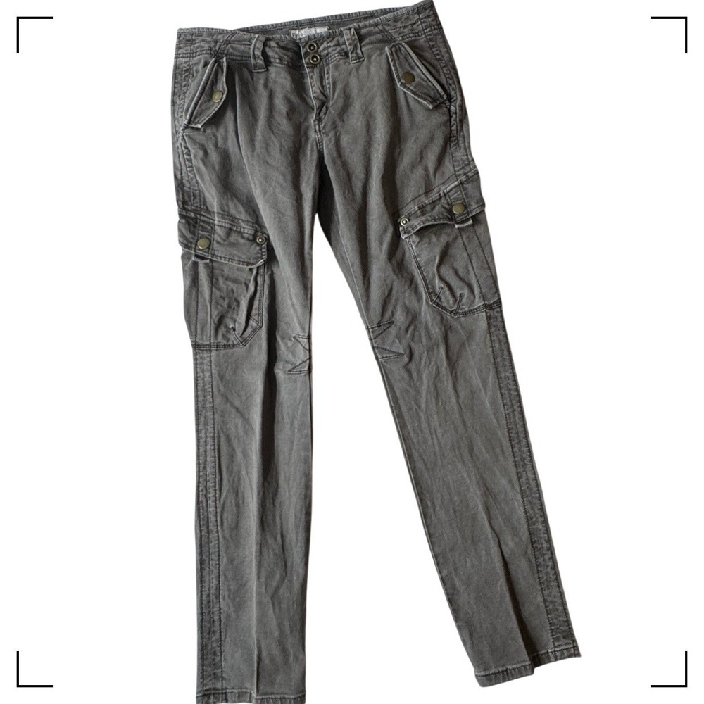 Free People Cargo Jean Size 31 Snap Buttons Women's Gray Vintage Low-rise
